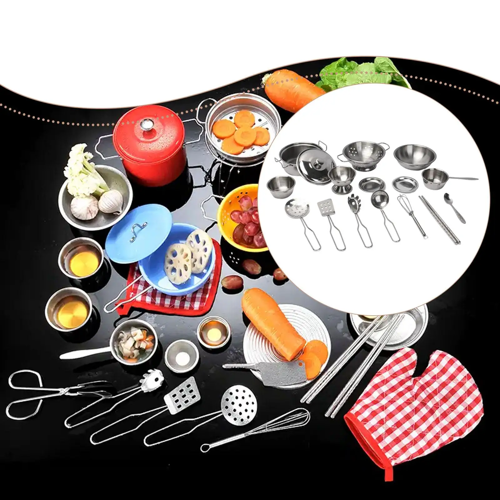 Ensemble de jeu de cuisine, Coordination œil-main, casseroles et poêles, jouets pour filles et garçons