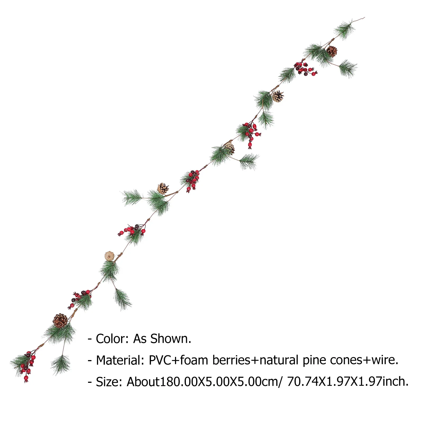 

1Pcs Christmas Rattan Decor Durable Faux Artificial Xmas Ornament Home Garden Hanging Photo Prop Festive Decoration