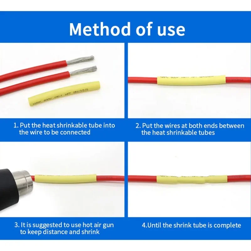 5M Diameter 0.6 0.8 1 1.5 2 2.5 3 3.5 4 4.5 5 5.5 6mm Polyolefin Heat Shrink Tube 2:1 Ratio Insulated Cable Sleeve Shrink Wrap