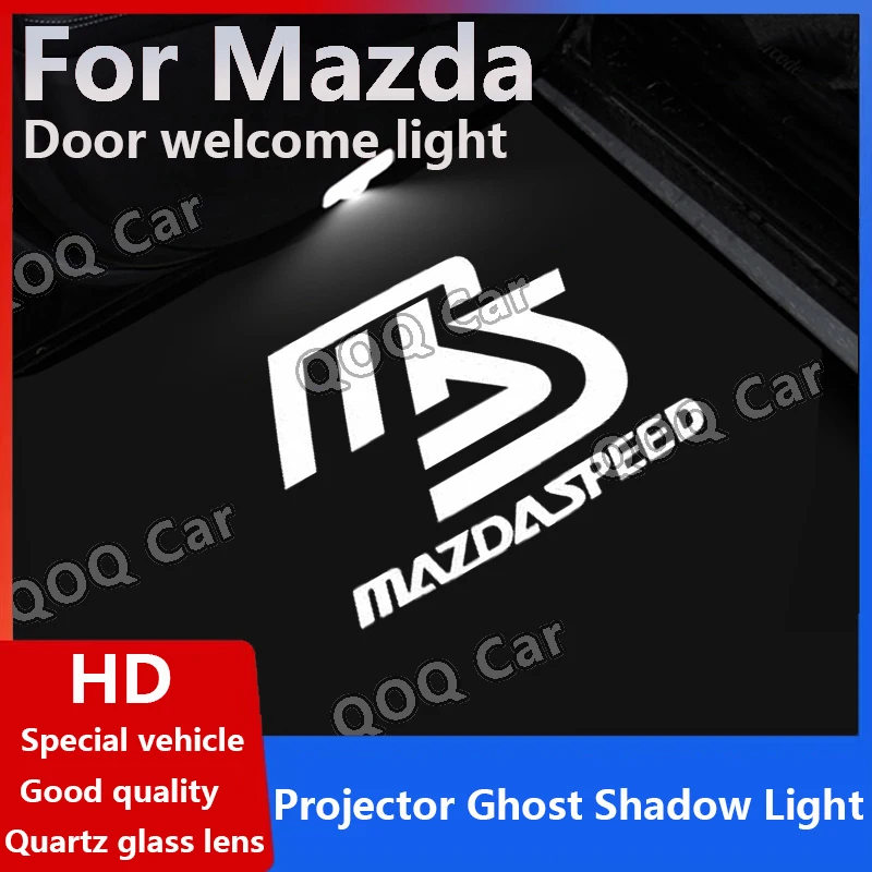 For Mazda 6 ATENZA RUIYI CX9 RX8 MS LED Car Door Logo Welcome Shadow Light Laser Projector Ghost Lamp Modification Glass Len2Pcs