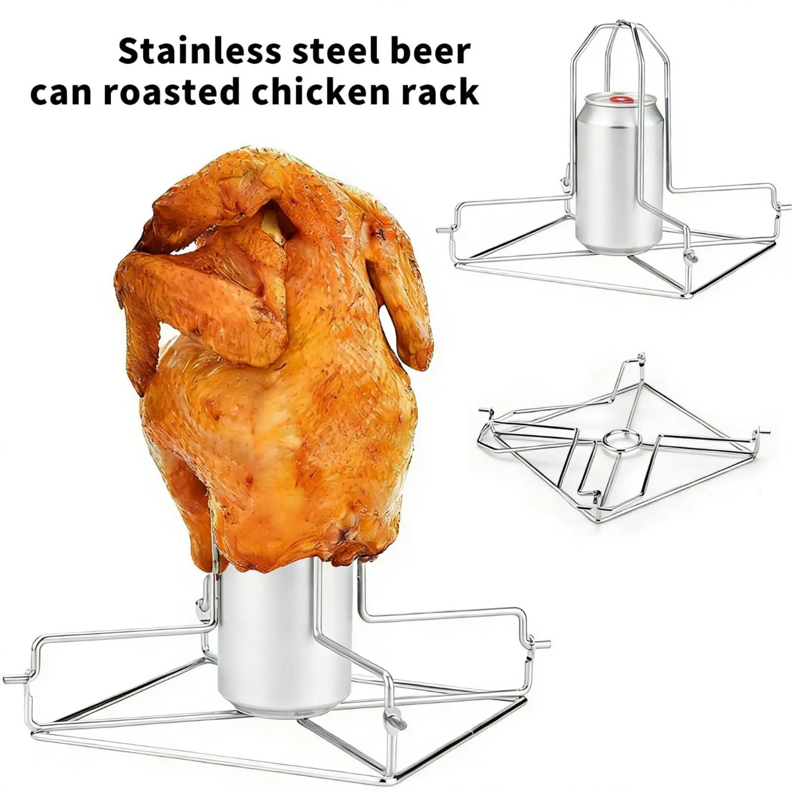 

Beer Can Chicken Rack Sturdy and Long-Lasting Beer Can Chicken Holder Grilling Accessory Even Cooking Flavor Infuser for Campers