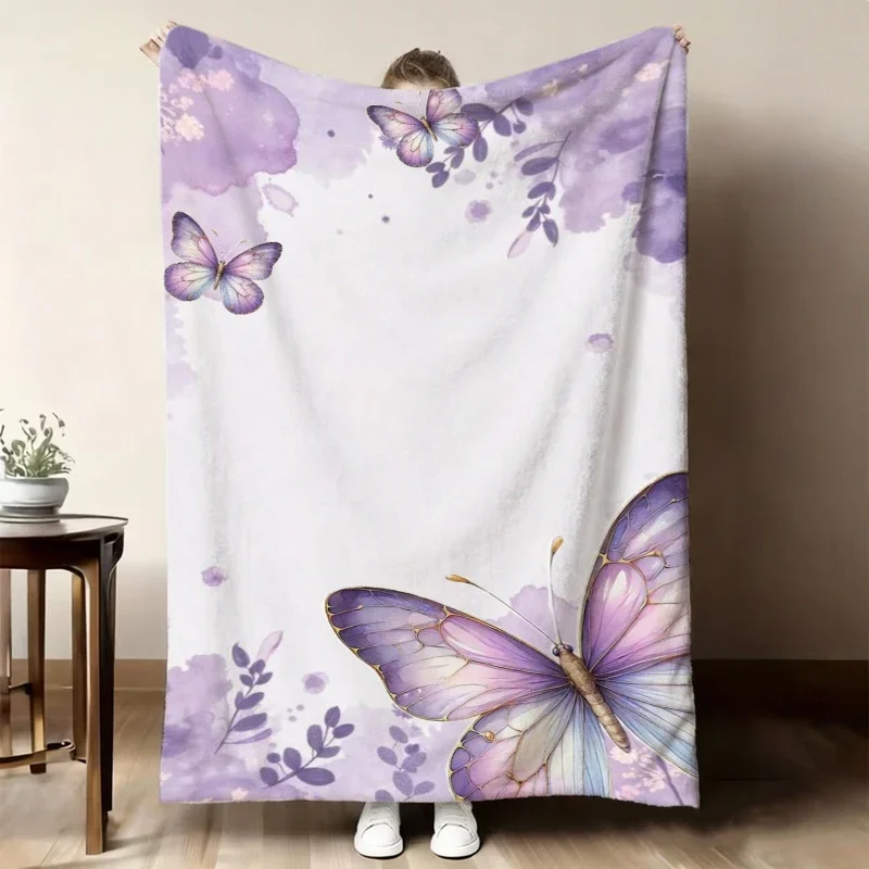Black Background Blue Pink Hibiscus Fleece Blanket For Dramatic Bedroom Decor Lightweight Plush Throw Blanket Cover