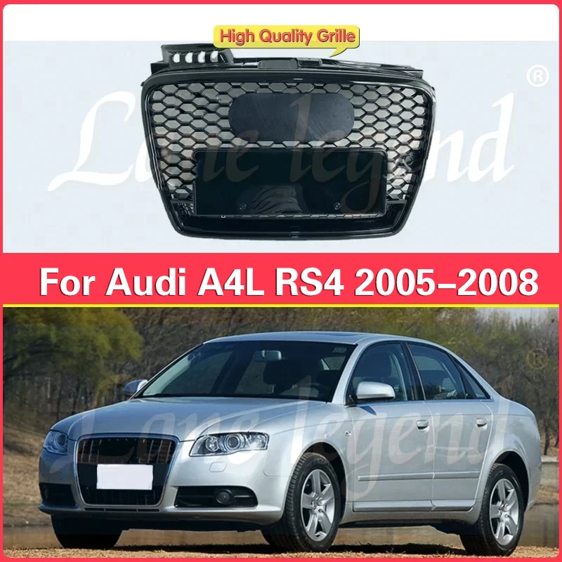 

Car Accessories Upgrade For RS4 Style Front Hex Mesh Honeycomb Hood Grill for Audi A4 B7 2005-2008 High Quality Car Grills