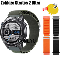 3in1 Band For Zeblaze Stratos 2 Ultra Smart Watch Strap Nylon Soft Bracelet Bands Belt Screen Protector film