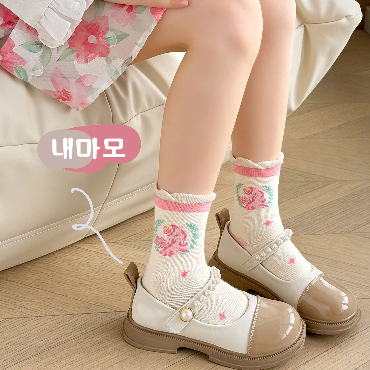 5 Pairs Girls Socks Autumn Winter Cotton Socks Baby Mid Calf Socks Unicorn Cartoon Socks Kids Cute Pattern Socks