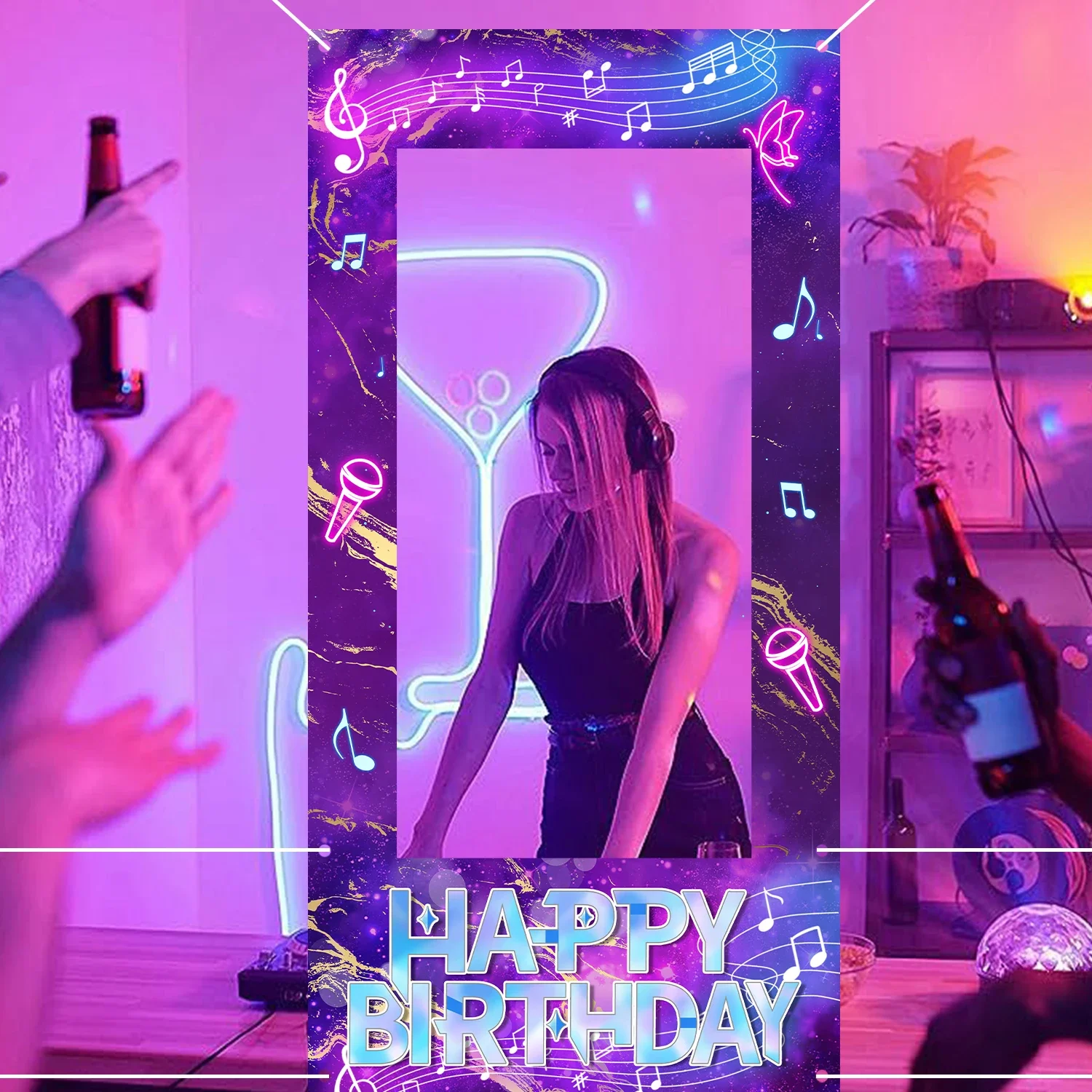 KPop شيطان الصيادين الجوف خلفية إطار الصورة عيد ميلاد سعيد خلفية البوليستر KPop عيد ميلاد سعيد غطاء فتاة عيد ميلاد الدعامة #6