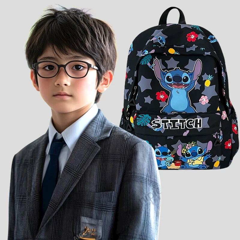 

Back-to-school season and school, durable nylon schoolbags, large-capacity day bags, Stitch cartoon backpacks