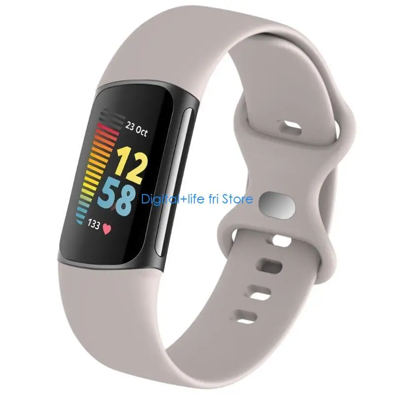 

E06D for Fitbit 5 Bands Adjustable Watch Bracelet Silicone Smartwatch Band