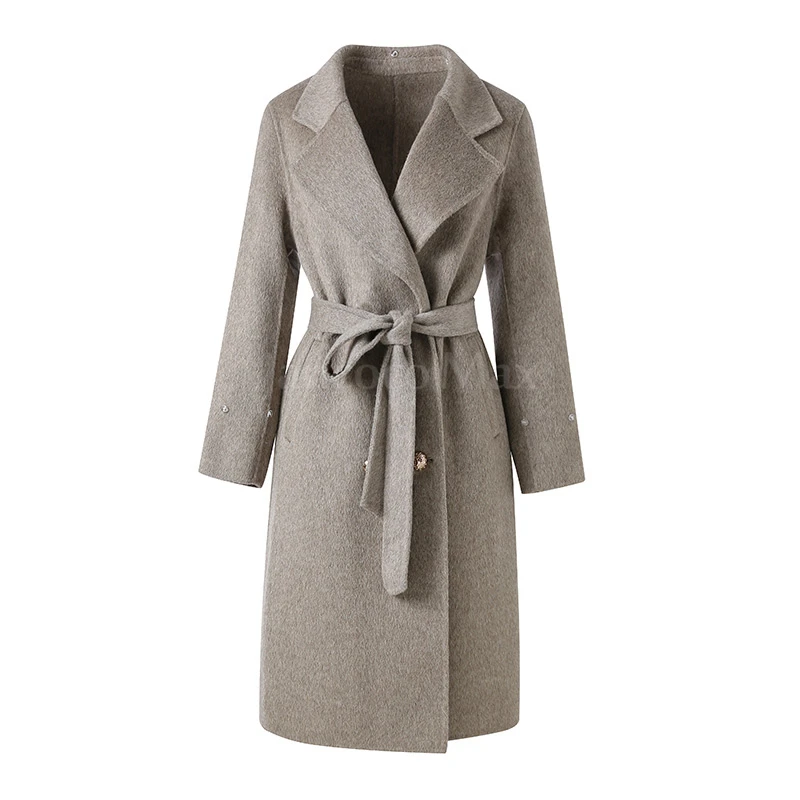 Imagem -03 - Senhora Outono Inverno Cabolsas de lã Moda Mongol Cabolsa de Pele Feminino Natural Trench Coat Qn5407