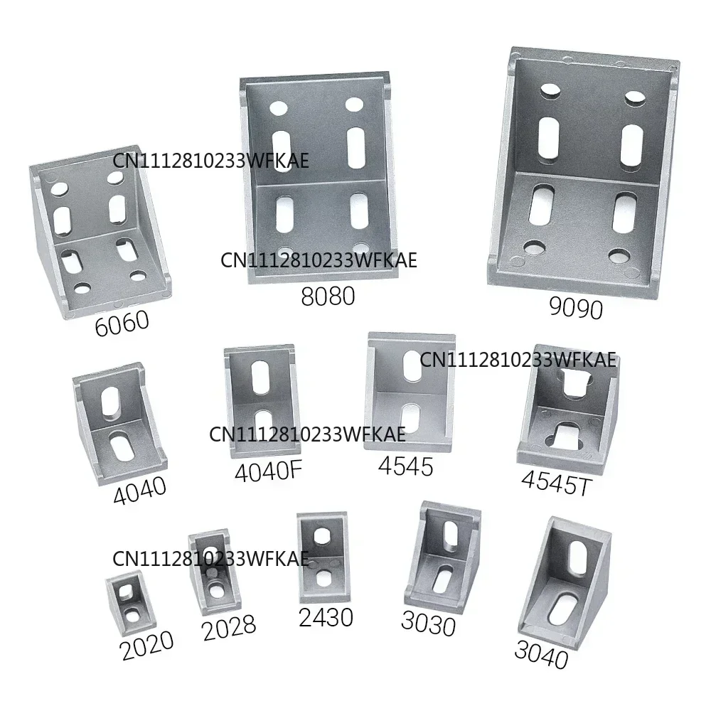 Wholesale 5/10/20/40/50/100pcs Cast Corner Bracket Fittings Angle Connector 2020 2028 2430 3030 4040 6060 for V-Slot Profiles