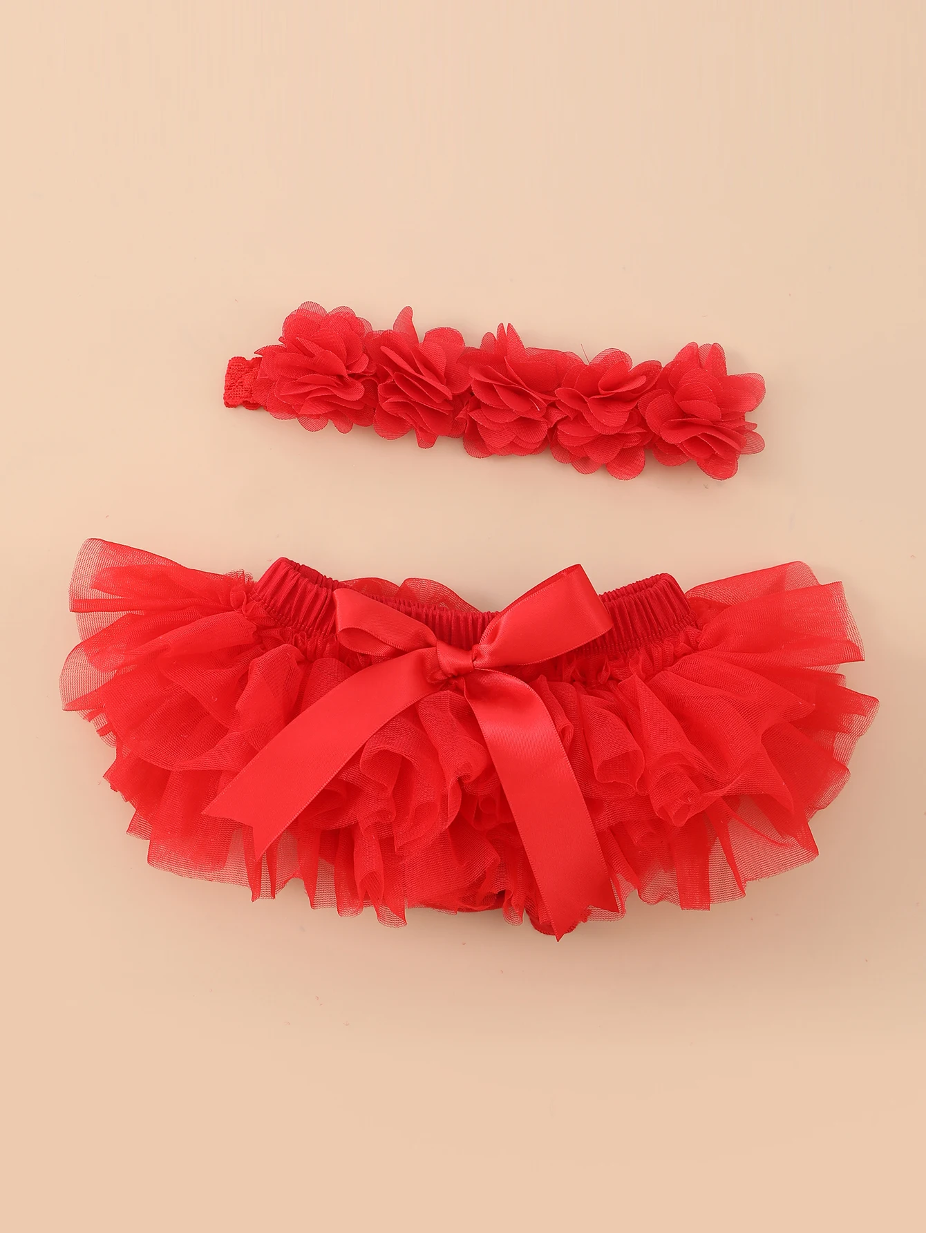 Baby Girls Tulle Tutu Bloomers Infant Newborn Diapers Cover Short Skirts Girls Red Chiffon Bloomer And Headband