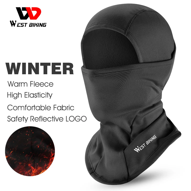 WEST BIKING Winter Fleece Cycling Cap Hat Windproof Men Women Sport Scarf Balaclava Ski Bicycle Motorcycle Running Neck Warmer