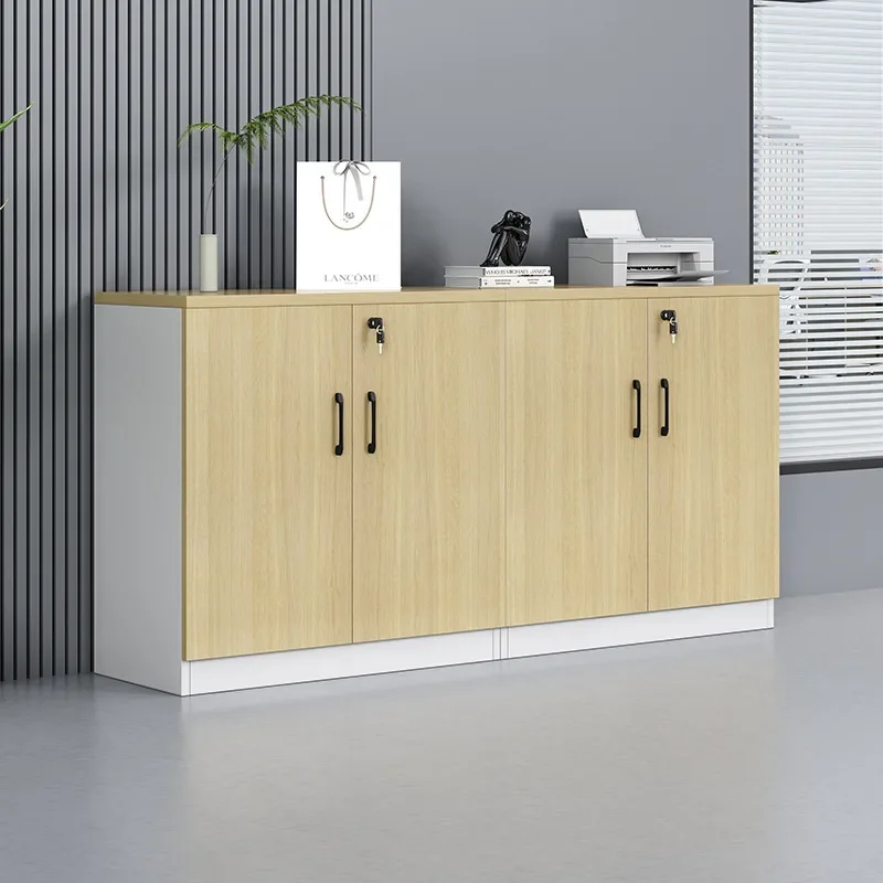 Office low cabinet, file storage data floor cabinet with lock, drawer, edge storage cabinet