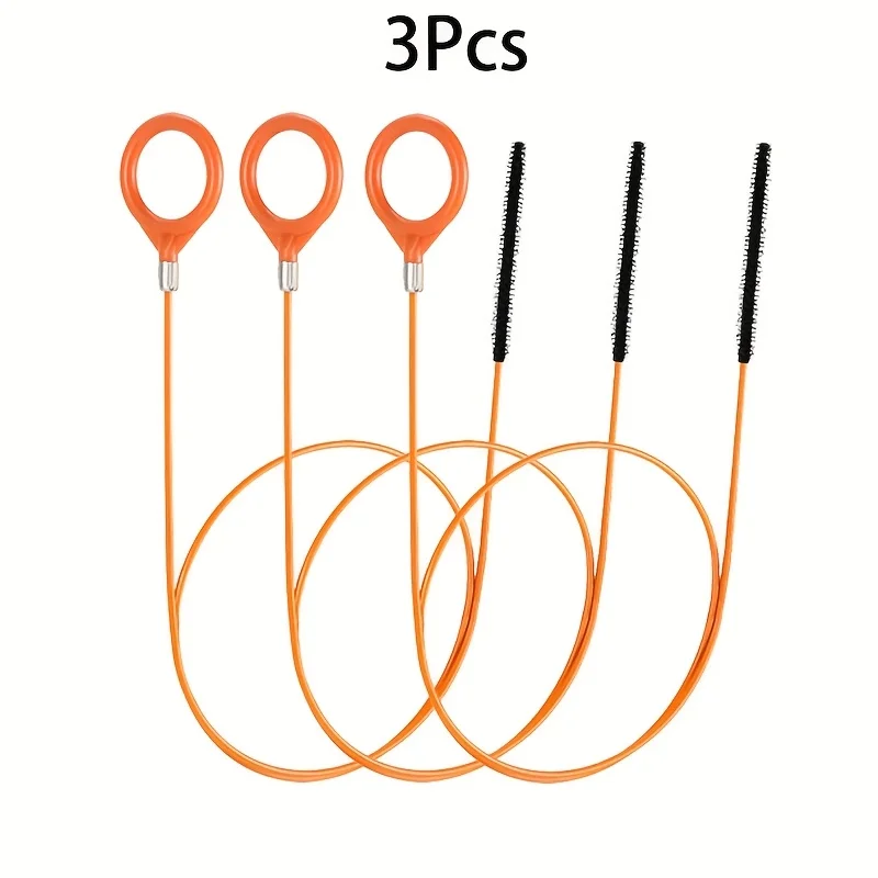 1/3 szt. bardzo długi hak do czyszczenia rur odpływowych ze stali nierdzewnej - odpowiedni do rur odpływowych umywalek łazienkowych, wann i pryszniców