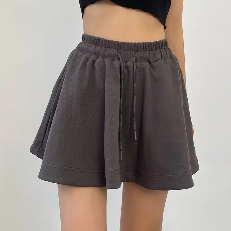 

Short Pants Woman Elastic Waist Shorts for Women Jorts Culotte Skirt Fashion Clothing 2024 Kpop Streetwear Flowy Hot Elasticty