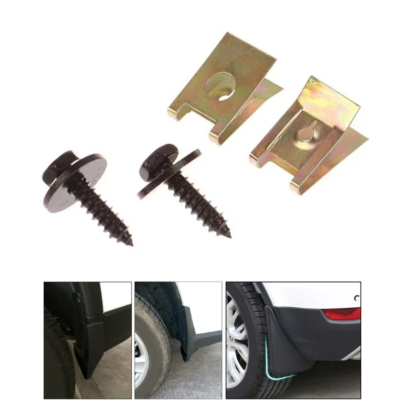 40Pcs/60Pcs Car Screw Body Bumper Retainer Nut Clip Kit Underbody Mudguard Screws U Nut Clips Gasket Fastener