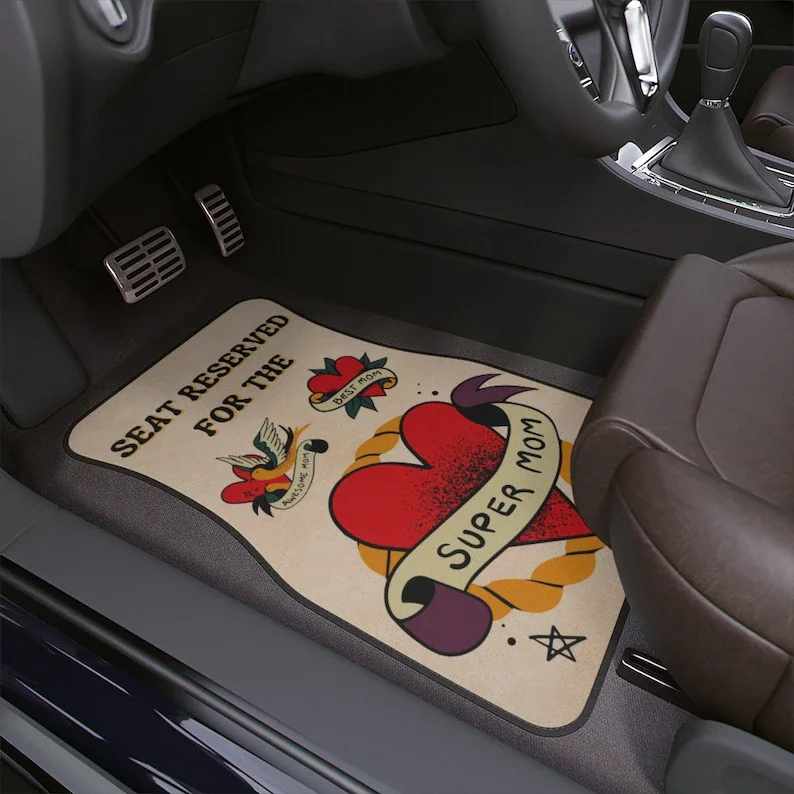 Mom seat reserved Car Floor Mats,Boho Car Floor Mat for Mom,Cute Car Accessories for mom,Mom car decors,car decorations for mom