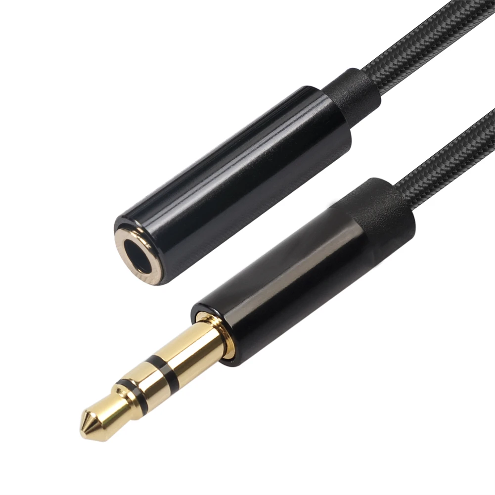 Headphone Audio Extension Cable Outputs Sound Stereo Audio 1pc 3.5mm Adapter Aluminum Alloy Shell Cable Computer