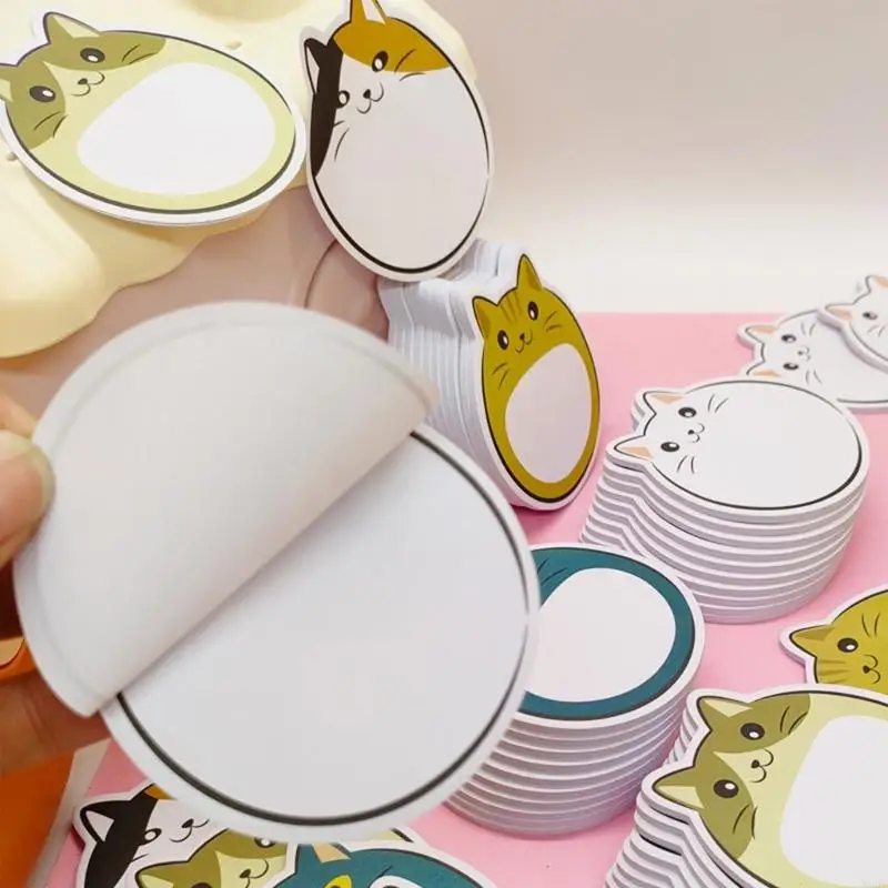 W89C 5pcs Cats Примечания формы примечания кнопки съемная палочка ноты блокнота