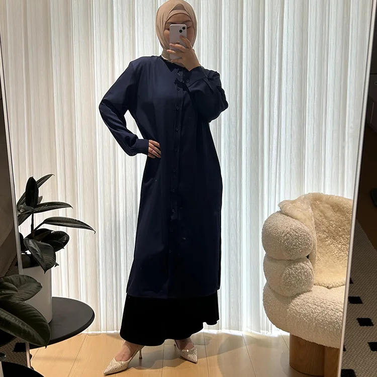 Vestidos Abaya Women Dresses Jalabiya Single Breasted Ramadan Morocco Dubai Islam Arab Long Robe Eid Muslim Abayas Kaftan