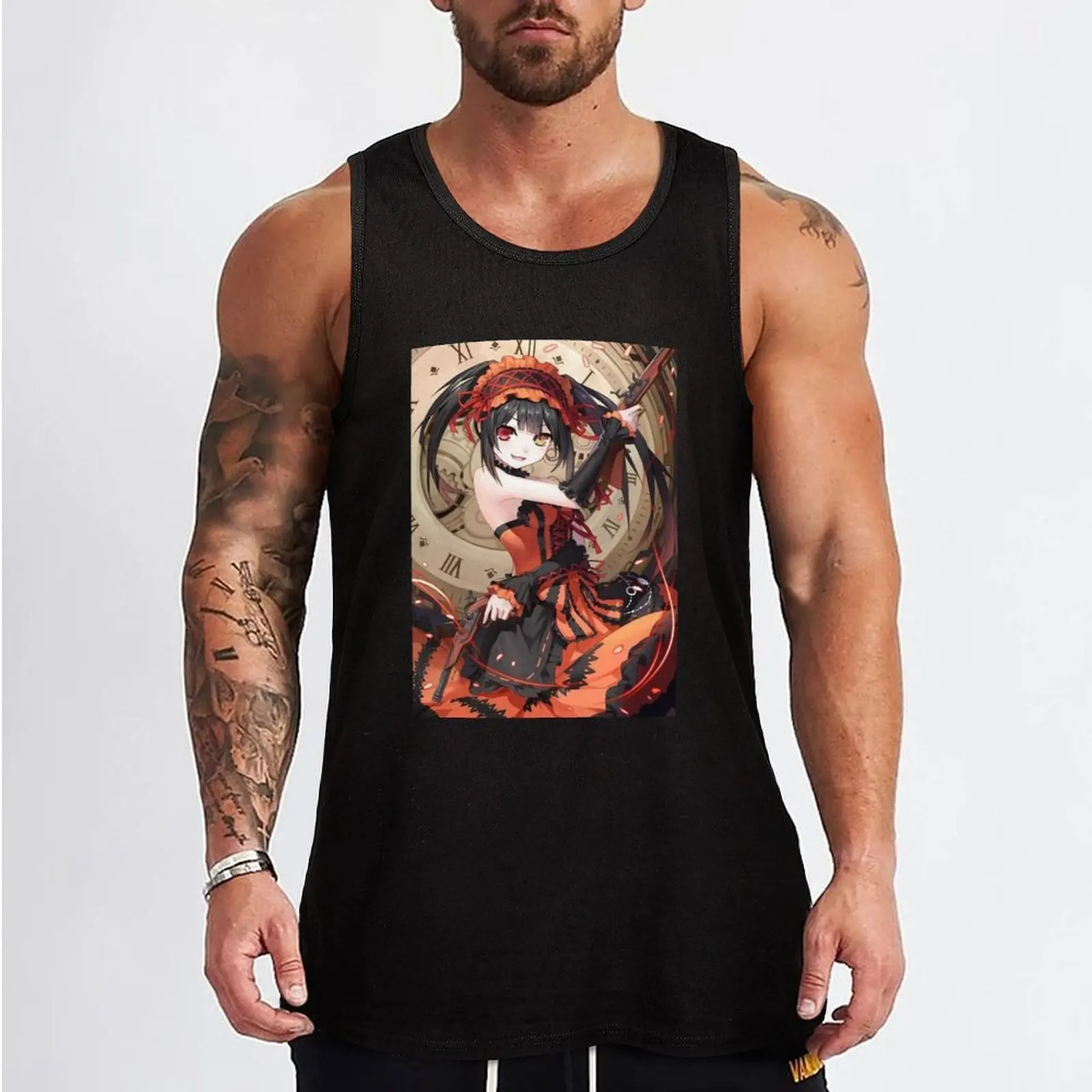 Tokisaki Kurumi - Date A Live Tank Top Kaus Pria Basket Kaus Singlet Pria Gym