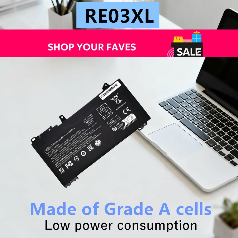 RE03XL Laptop battery FOR ProBook 430 440 445 450 G6 G7 ZHAN 66 Pro 13 14 15 G2 HSTNN-DB9A HSN-Q15C HSTNN-UB7R HSN-Q14C