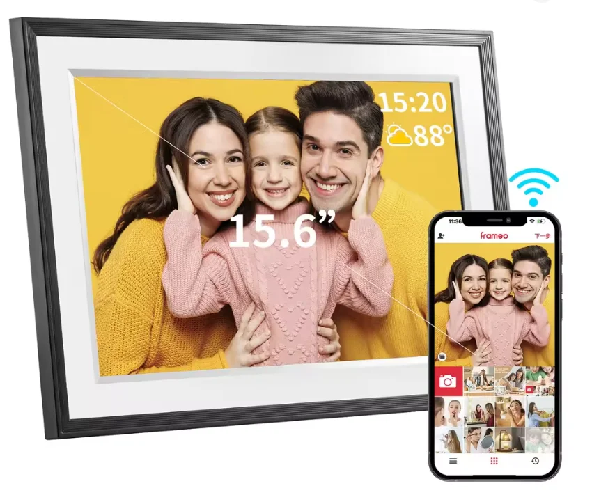 Digital Photo Frame Wifi - Frameo Digitale Fotolijst, 10.1'' Frameo Digitale