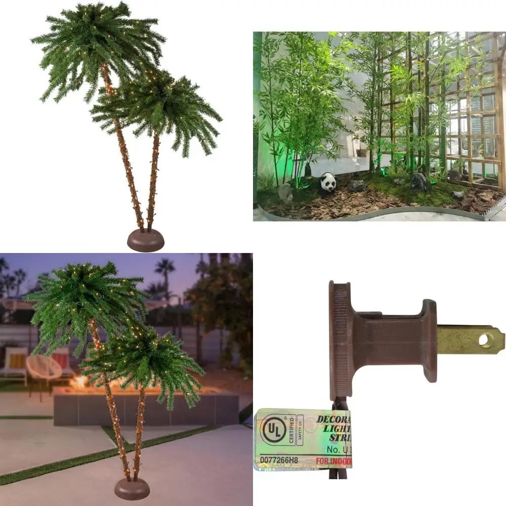 أشجار النخيل الاصطناعية المضيئة - بطول 6 أقدام مع أضواء شفافة