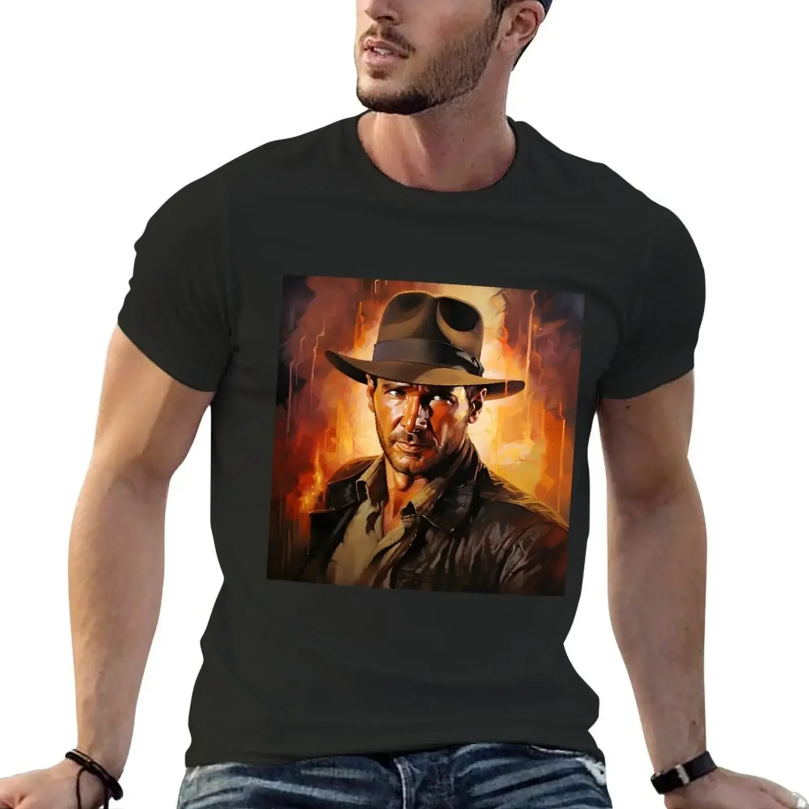 Indiana Jones Artwork T-Shirt customs design your own oversized workout shirts for men