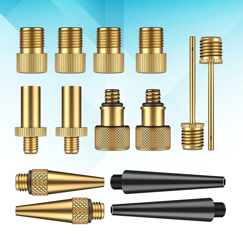 

14pcs Bicycle Valve Adapter Copper Plastic Converter For Pump Air Compressor Bike Tube Repair Tool Valve Conversion Kit