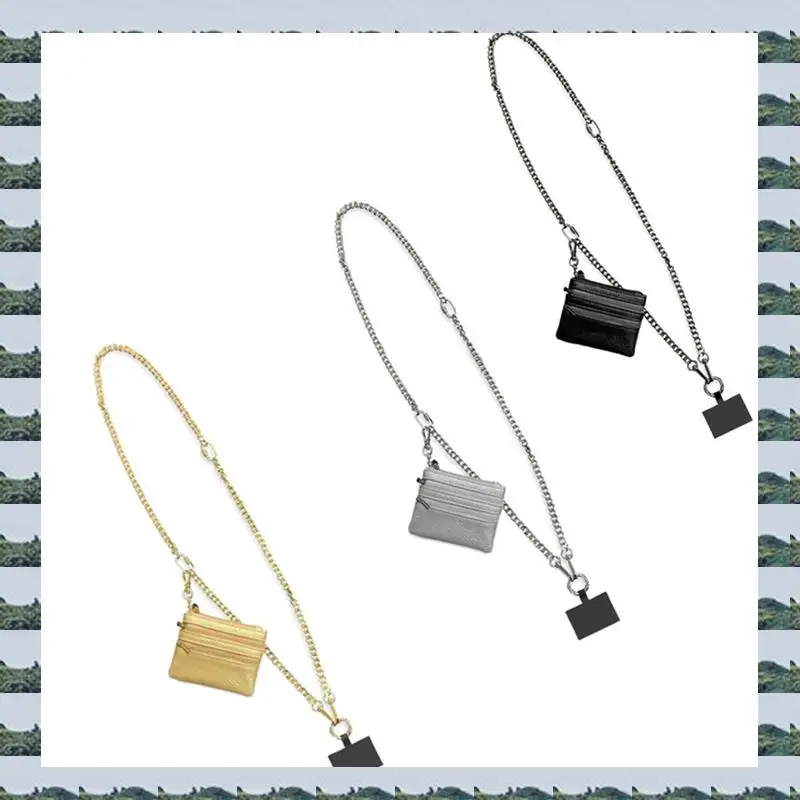 

ABQR With Zipper Pocket Mobile Phone Lanyard Chain Bag Chain Multi-Functional Cell Phone Lanyard Chain Bag Phone Lanyard