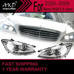 Car Lights for Benz W221 LED Headlight 2006-2009 S300 S350 S500 S600 Head Lamp Drl Projector Lens Automotive Accessories