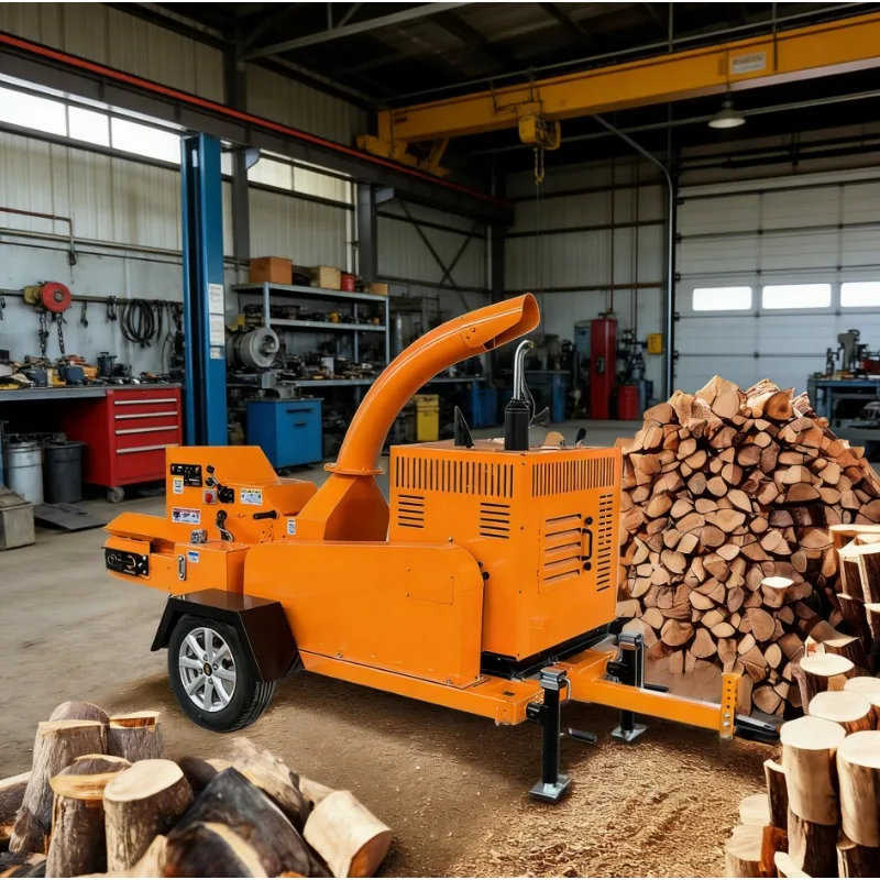 Heavy Duty Wood Chipper Shredder Automatic Branch Cutting Machine Tree Trunk Crusher Industrial Horizontal for Forestry Farm