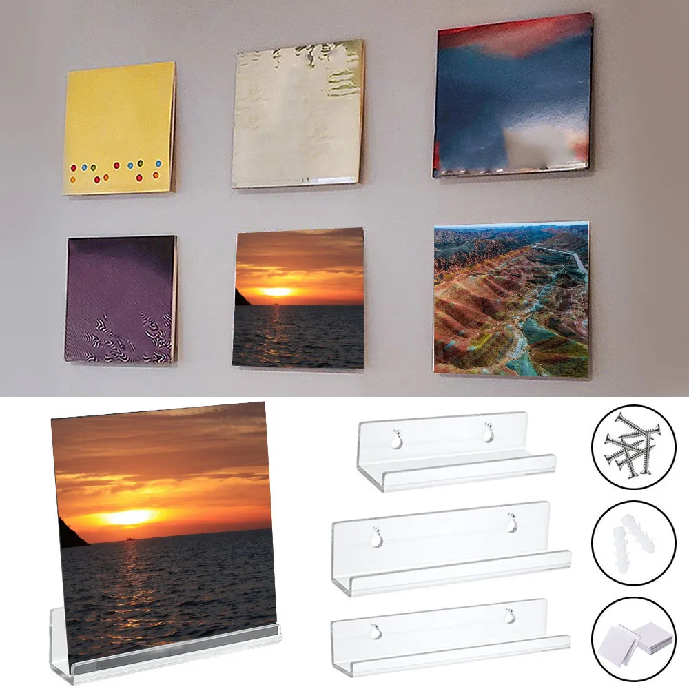 Transparent Acrylic Record CD Storage Rack Vinyl Record Shelf Wall Holder Record Display Shelf Room Decoration 4/7/12 Inches