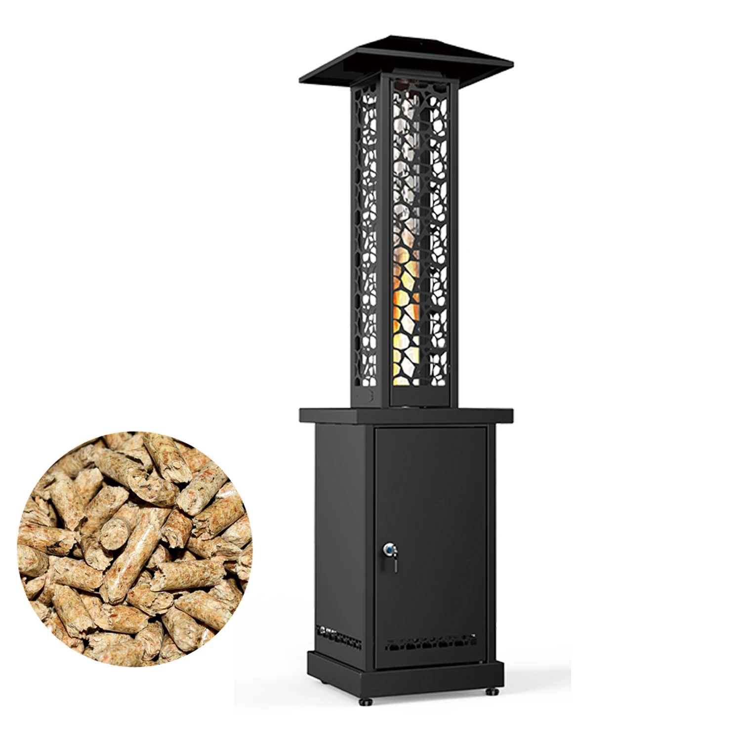 

OPS2001A Freestanding Weatherproof Outdoor Garden Pellet Stove Pellet Heater Patio Heater Fireplace With Lock Design