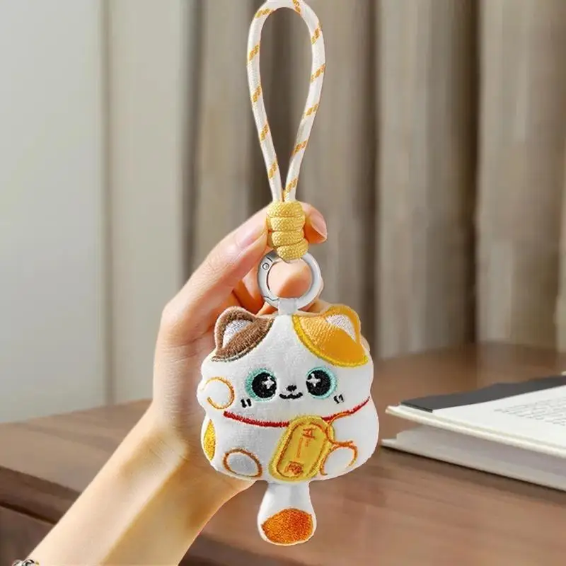 1/2 Piezas de Adorable Mascota de Gato de la Suerte, Peluche, Juguete de Peluche, Llavero, Colgante, Cordón para Bolsa, Recuerdo de Bendición del Año Nuevo Chino
