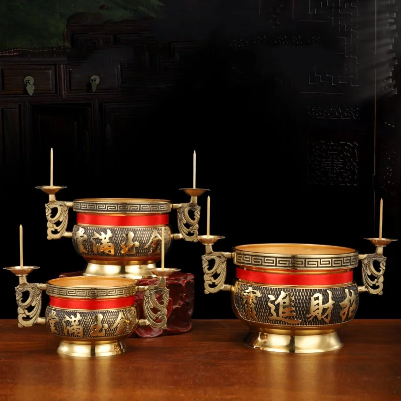 Brass Metal Incense Burner With Candle Stand,Home Temple Buddhist Altar Prayer Items,3.5