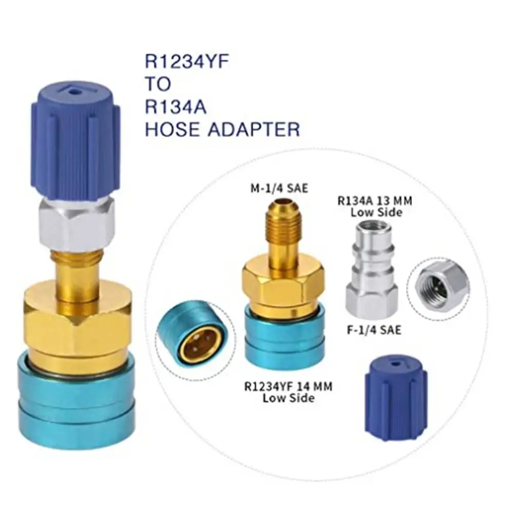 1/2PCS Air Conditioner Quick Connector R1234YF/R12 to R134A Quick Connectors Adapters Car Airconditioning Fitting Car Tools