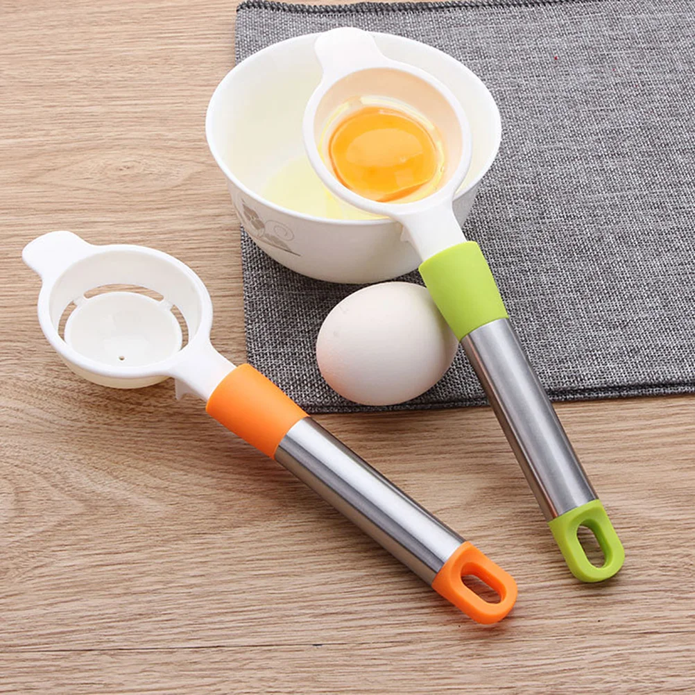 

1pc Plastic Separator Stainless Steel Handle Yolk White Separators Kitchen Gadgets Baking Tool (Random Color)