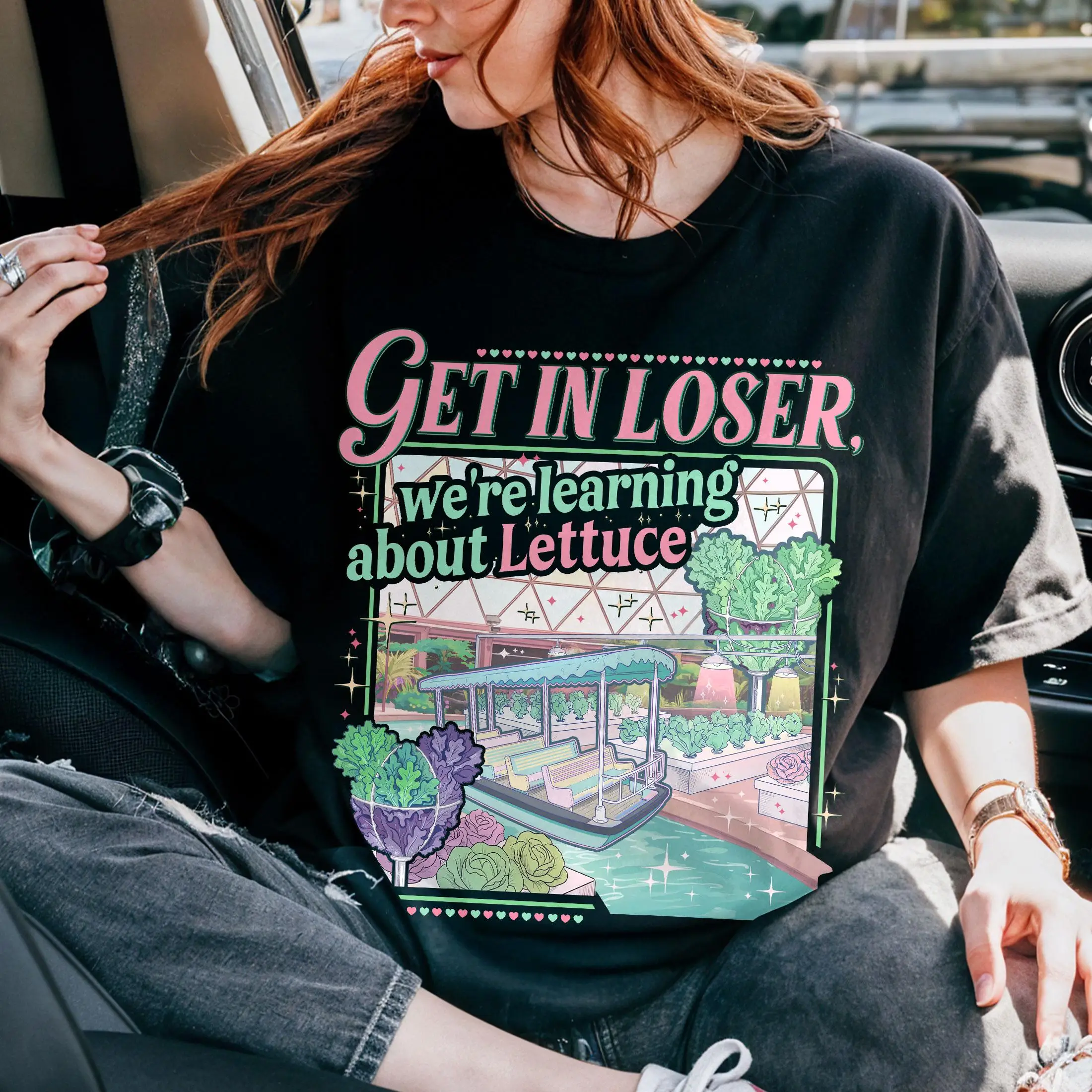 Theme Park Get in Loser We’re Learning  about Lettuce Shirt, Funny Theme Park T-shirt,  Ride Tee,Family Vacation Matching Tee