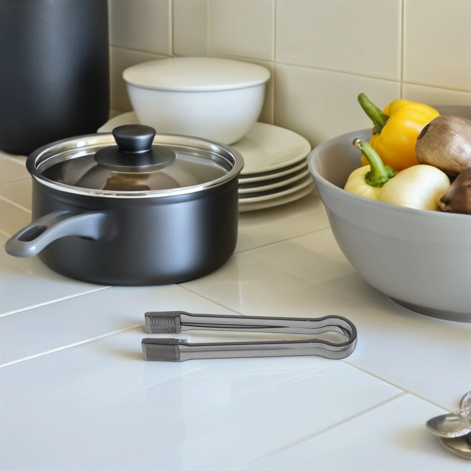 

15Pcs Transparent Ps Mini Tongs Reusable Easy Clean for Ice Desserts Salads Buffet Serving Utensils Bbq Supply