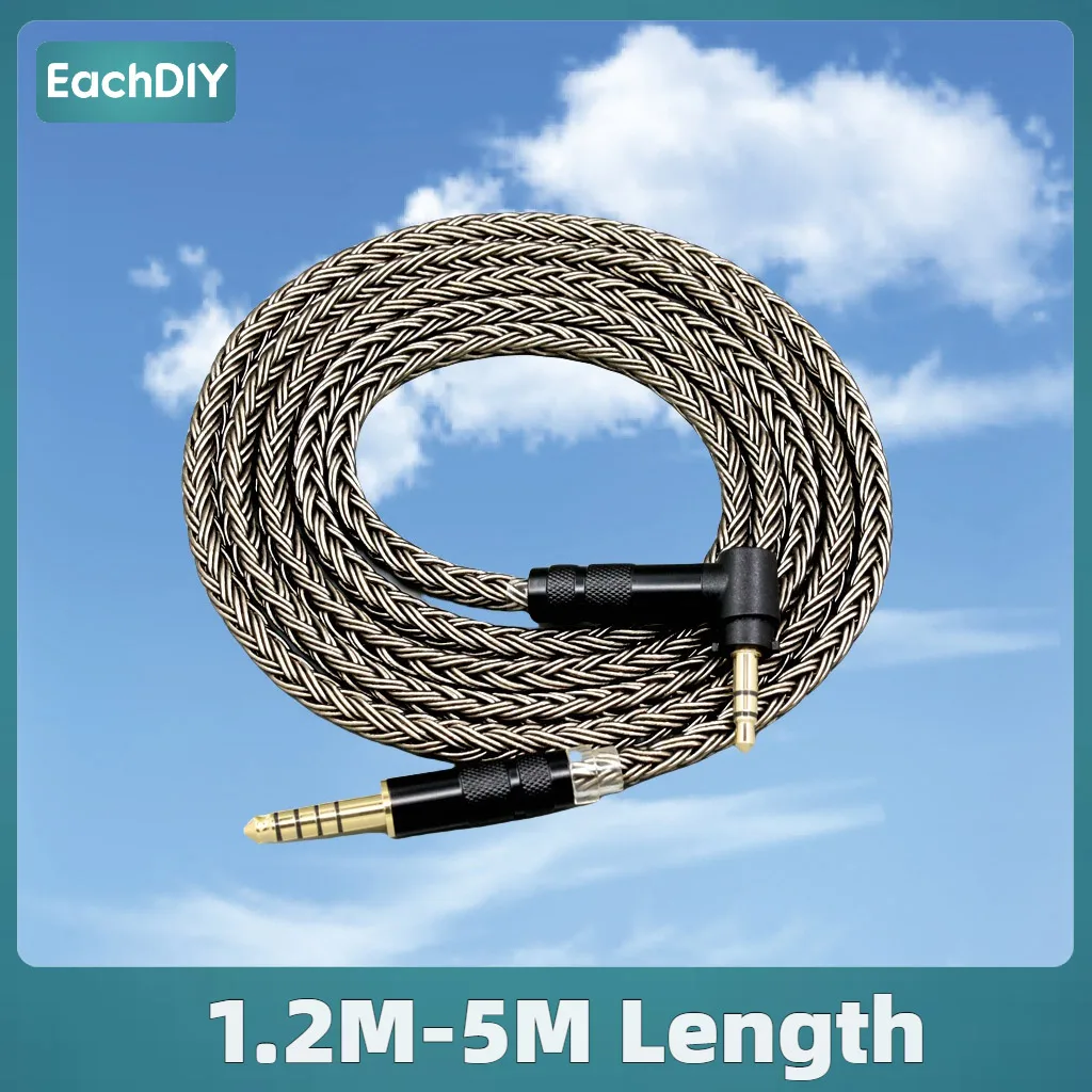 16 الأساسية سماعة كابل ل Fostex T50RP Mk3 T40RP Mk2 T20RP Mk2 Dekoni الصوت سماعة رمادي الفضة مطلي 8834