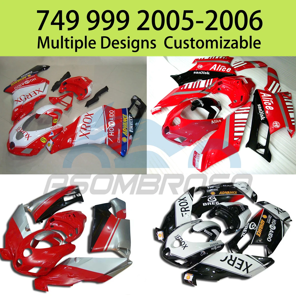 

Hot Style Fairing Kit for Ducati 749 999 2005 2006 Body Parts Free Custom Complete Motorcycle Component Fairings 05 06