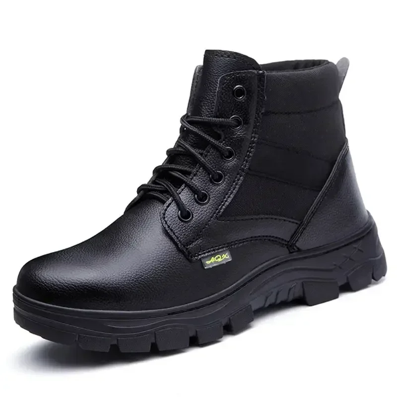 Steel Toe Black Men's Boots Rubber Puncture-Proof Footwear Cheap Classic Casual Sale Non Slip Male Shoes Vintage In Promotion