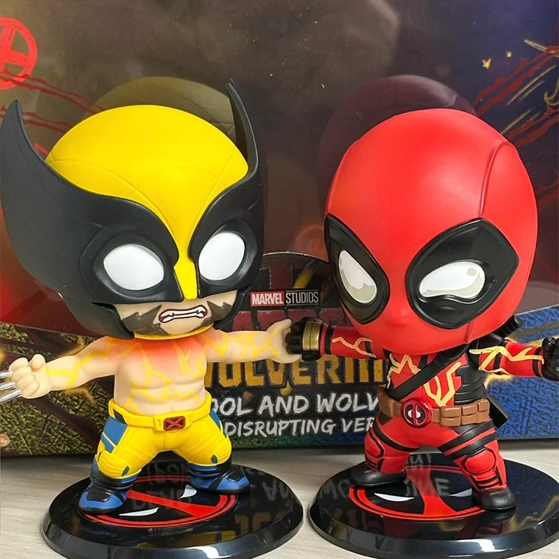 شخصيات مارفل ديدبول ولفيرين كوزبي الصغيرة الأصلية تمثال هزاز الرأس نموذج قابل للجمع لعبة أطفال للبالغين هدية #5