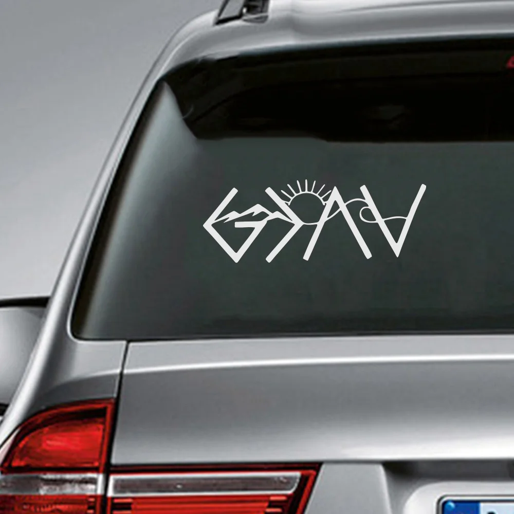 God Is Greater Than The Highs and Lows Car Sticker Decal  Christian Wave Sun Beach for SUV Offroad Racing Auto Vehicle Decor