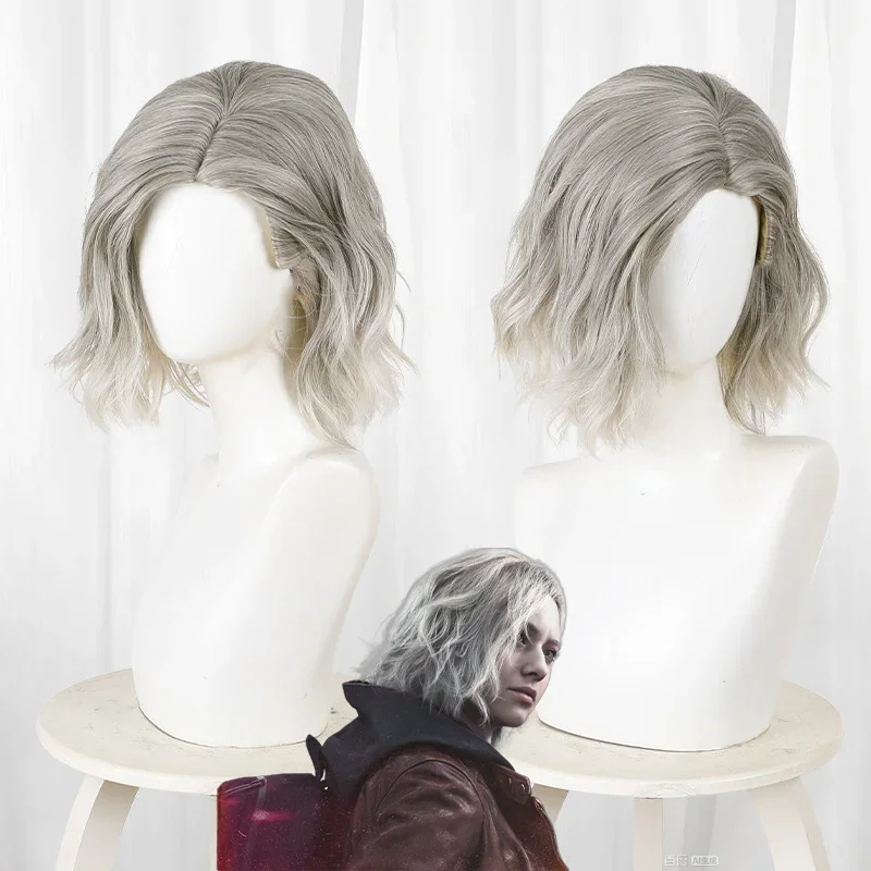 

Парик для косплея Grace Ashcroft из игры Resident Evil 9, платиновый градиентный, кудрявый, короткий, для женщин, на каждый день, для Хэллоуина, для вечеринок