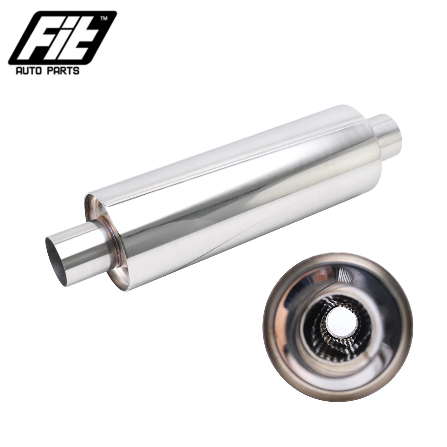 

Universal modified Stainless steel Exhaust Silence r Spiral in the drum exhaust Muffler pipe Resonator