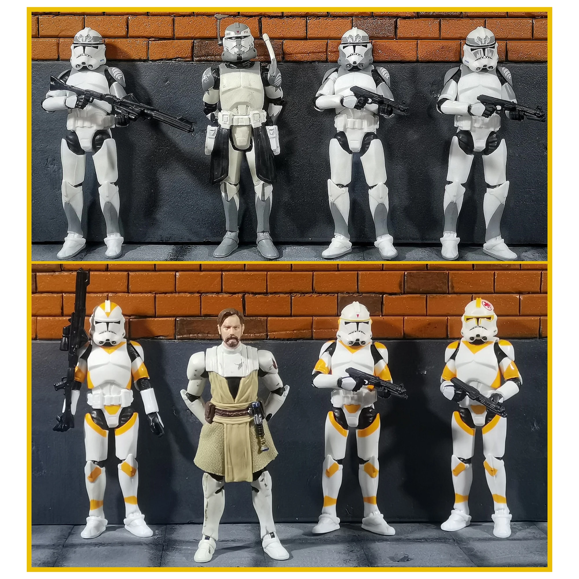 Star Wars 3.75 Inch  Clone Trooper 1/18 104th Wolffepack Battalion Plo Koon 212th Cody Action Figure  Obi-Wan Toys Model Loose