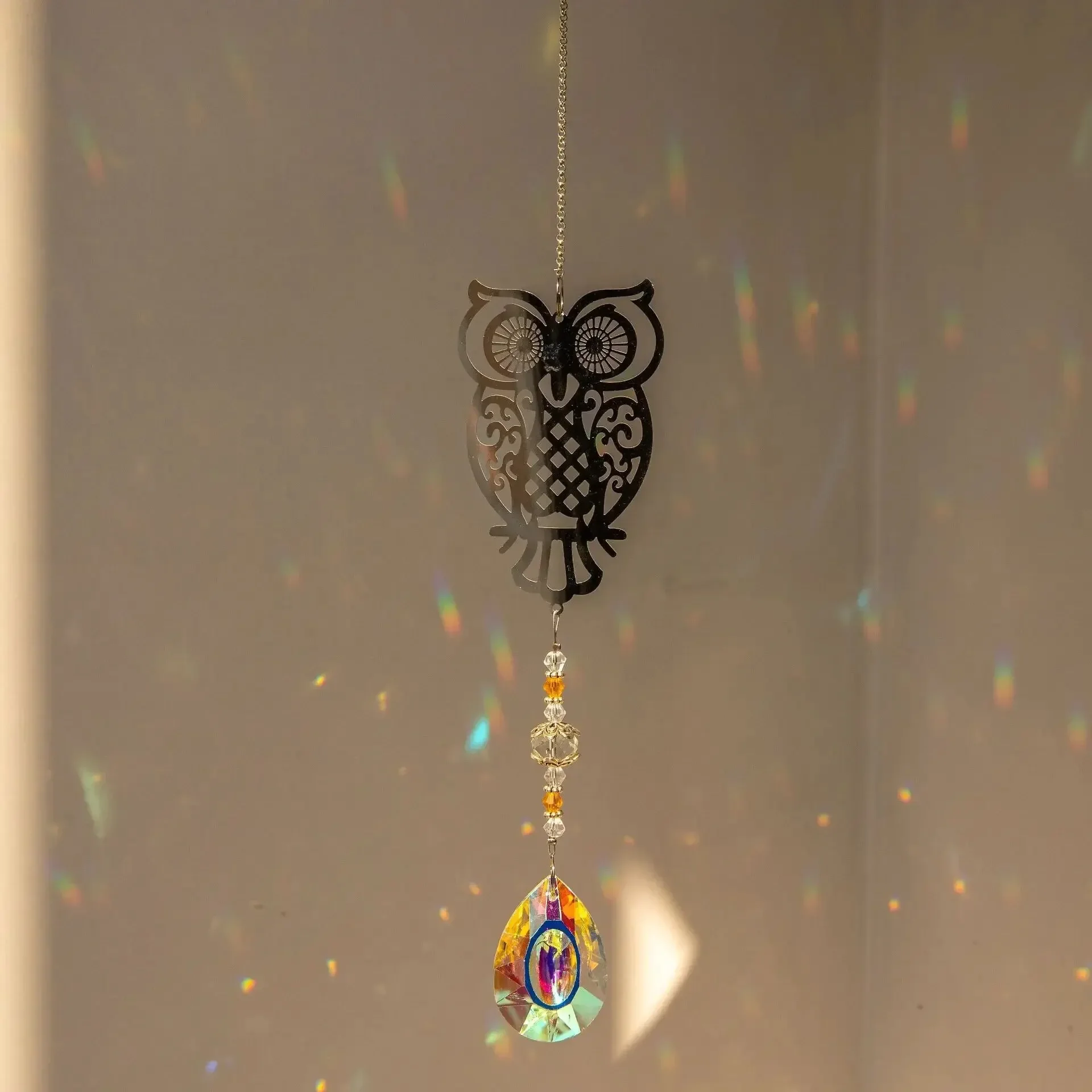 Crystal Sun Catcher Prisms Hanging Rainbow Chaser Window Wind Chime Tree of Life Home Decoration Car Art Hanging Pendant